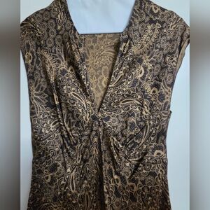 Jacob Black and Gold Patterned Top